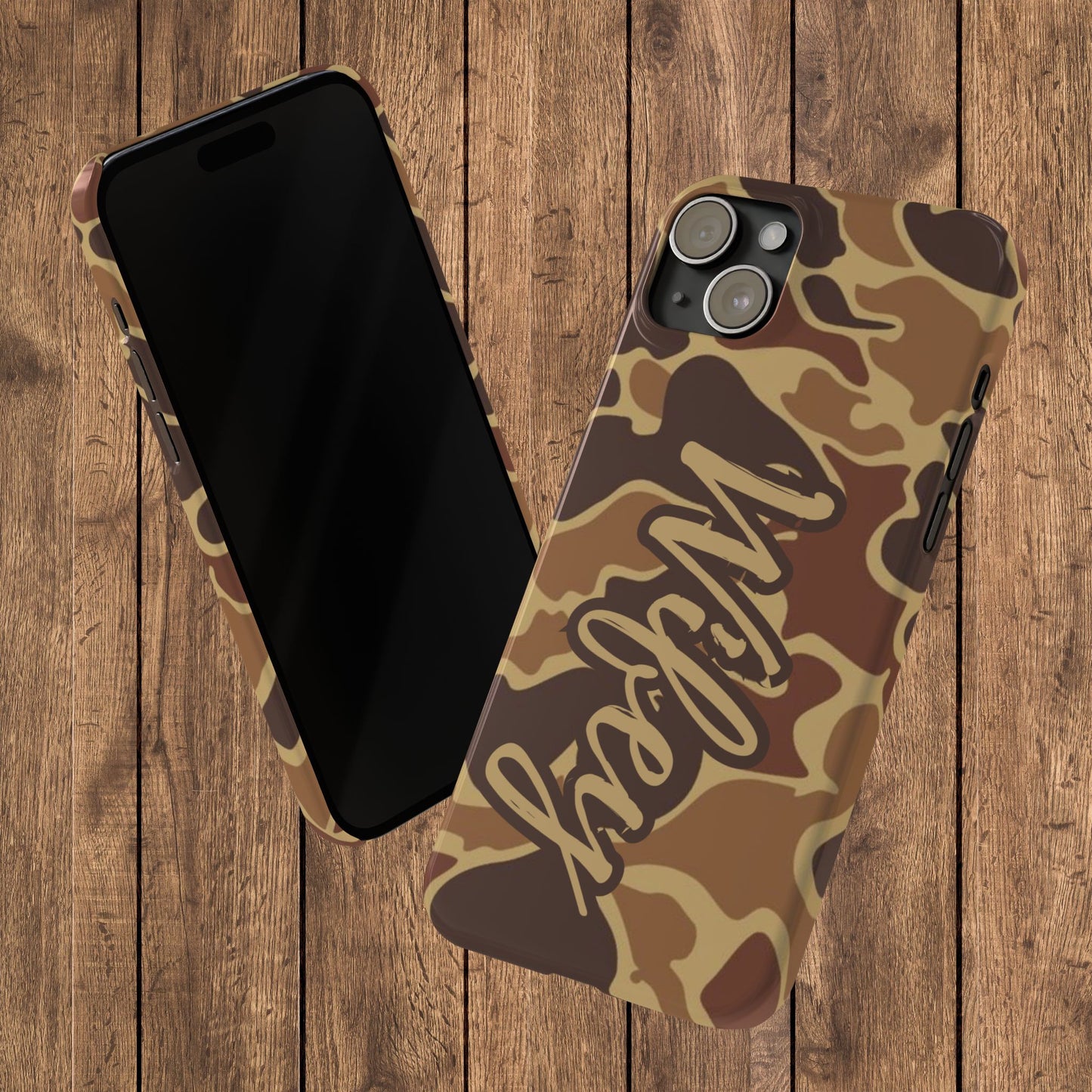 Camouflage Duck Waterfowl Slim IPhone Case - 'Wifey' Design