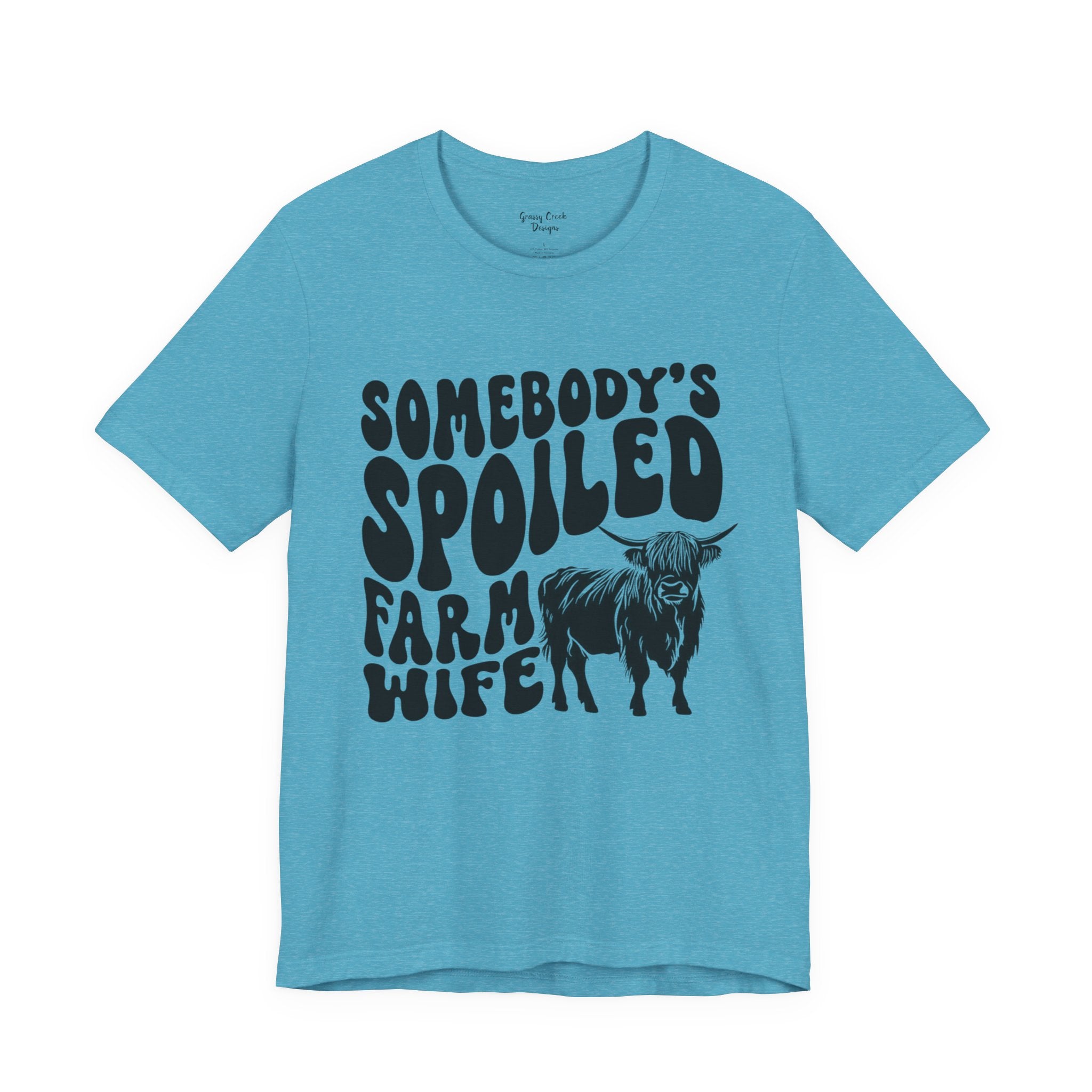 Somebodys Spoiled Farm Wife Highland Cow Women's Graphic T-Shirt