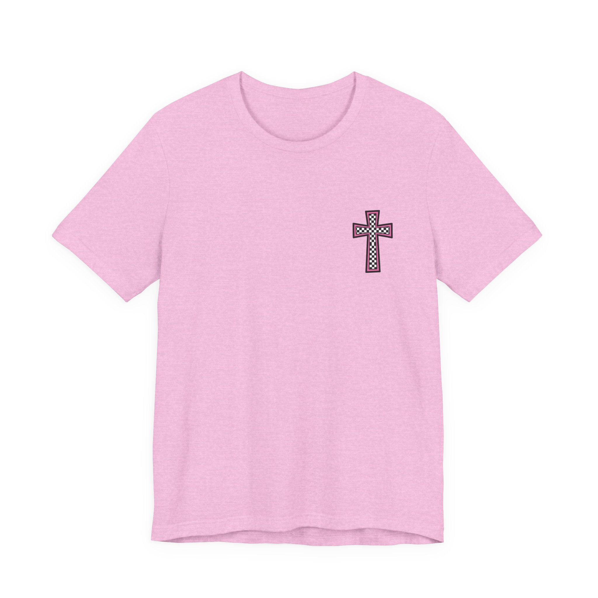Step Into Jesus Checkered Sneakers Faith Women's Graphic T-Shirt
