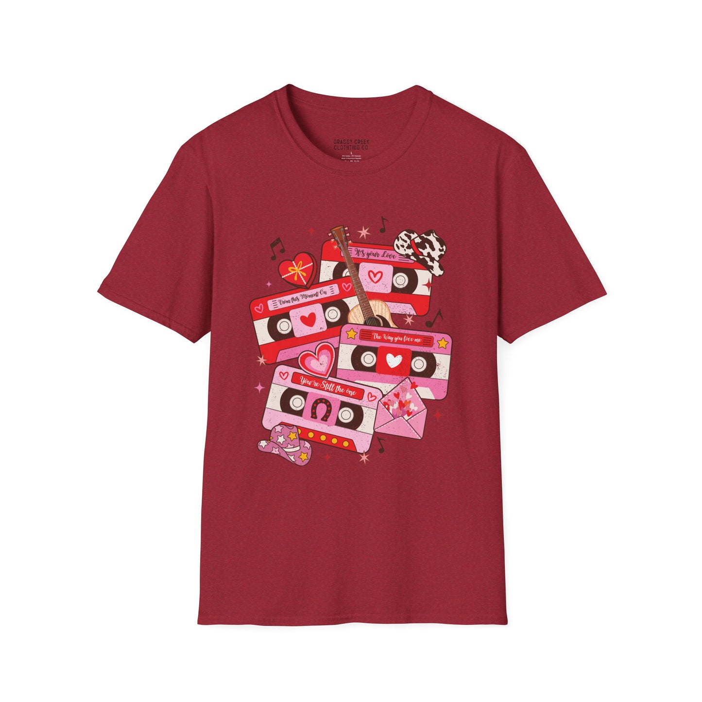 Country Cassette Tapes Valentines Softstyle Women T-Shirt