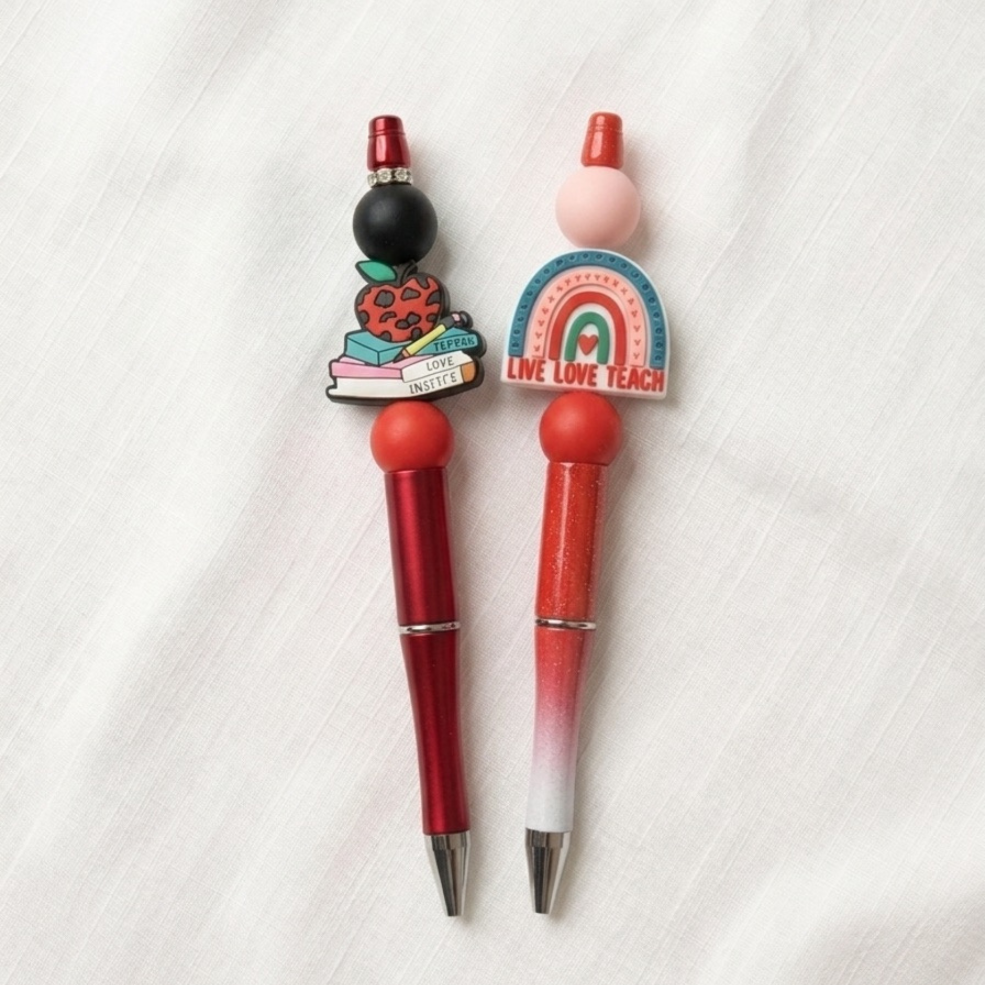 Handmade Silicone Beaded Pen Set for Teachers - Set of 2 - Teacher Appreciation Gift