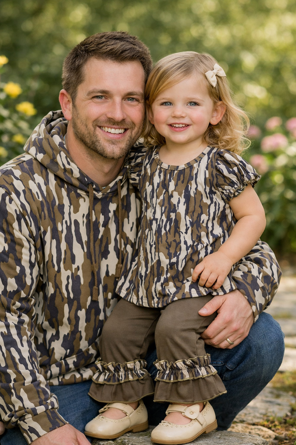 Girls’ Bottomland Camo Tunic & Ruffle Pants Set – Boutique Outfit