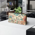 Boho Rustic Floral Womens Zipper Wallet