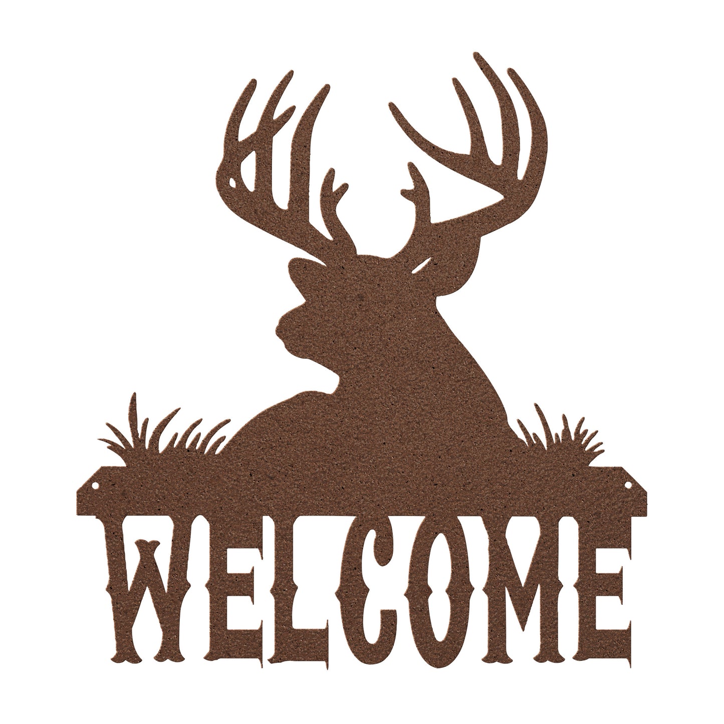 Deer "Welcome" Die-Cut Metal Powder Coated Home Decor Sign