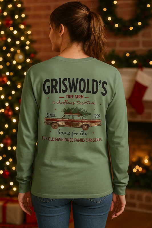 Griswold’s Tree Farm, A Christmas Classic Long Sleeve Graphic T-Shirt
