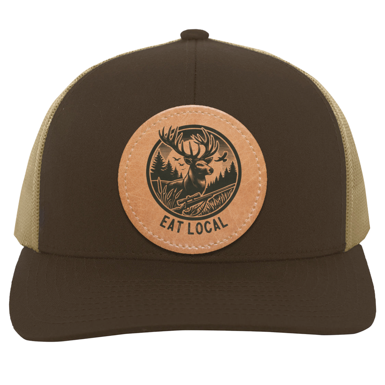 Eat Local Deer Hunting Men's Mesh Trucker Snap-Back Hat