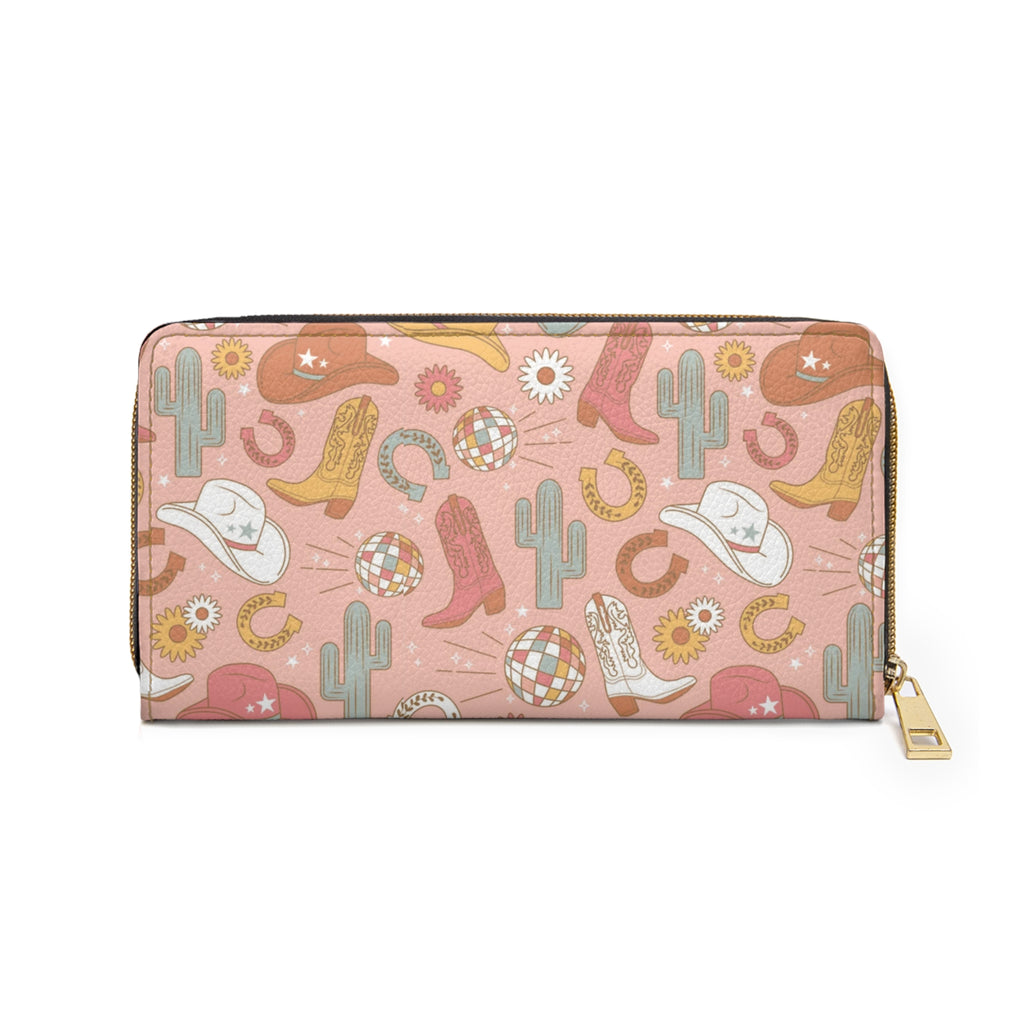 Pink Disco Rodeo Womens Zipper Wallet