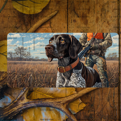 German Shorthaired Pointer & Hunter Personalizable Decorative License Plate