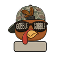 Gobble Gobble Boys Youth Camoflauge Turkey Thanksgiving Personalized Name PNG File - Digital Download