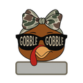 Gobble Gobble Girls Youth Camoflauge Turkey Thanksgiving Personalized Name PNG File - Digital Download PNG File - Digital Download