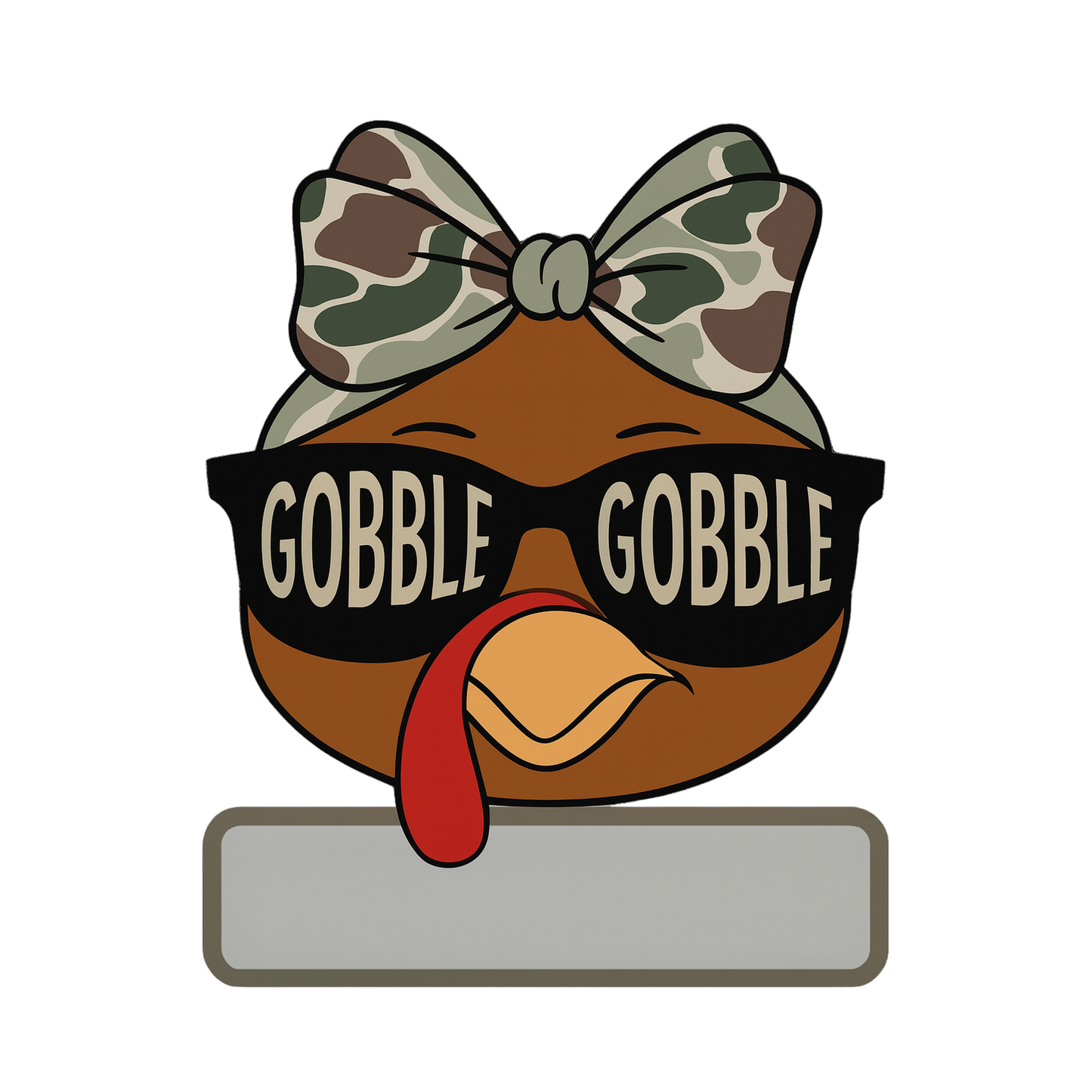 Gobble Gobble Girls Youth Camoflauge Turkey Thanksgiving Personalized Name PNG File - Digital Download PNG File - Digital Download