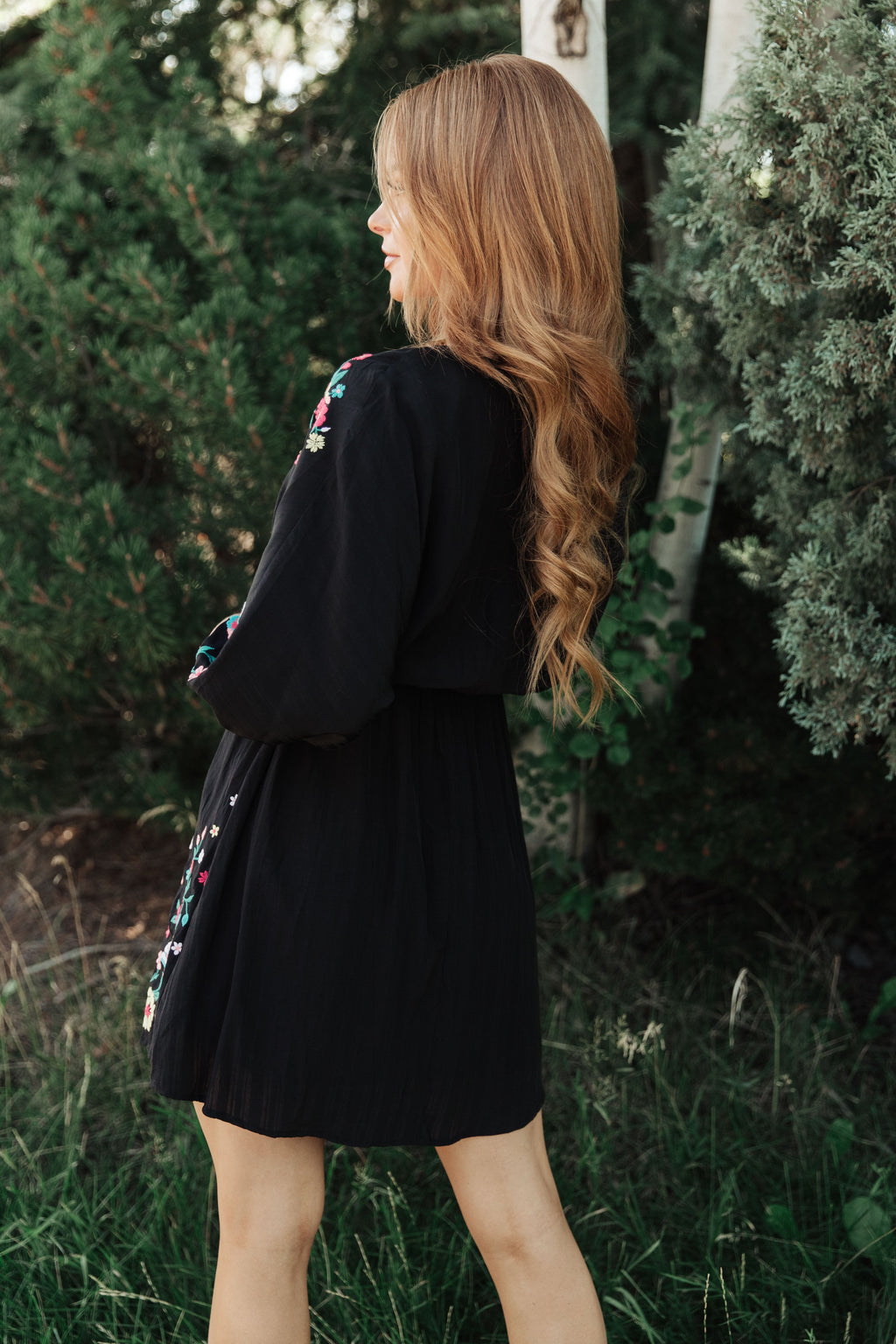 Happy To See You Floral Embroidered Women's Dress