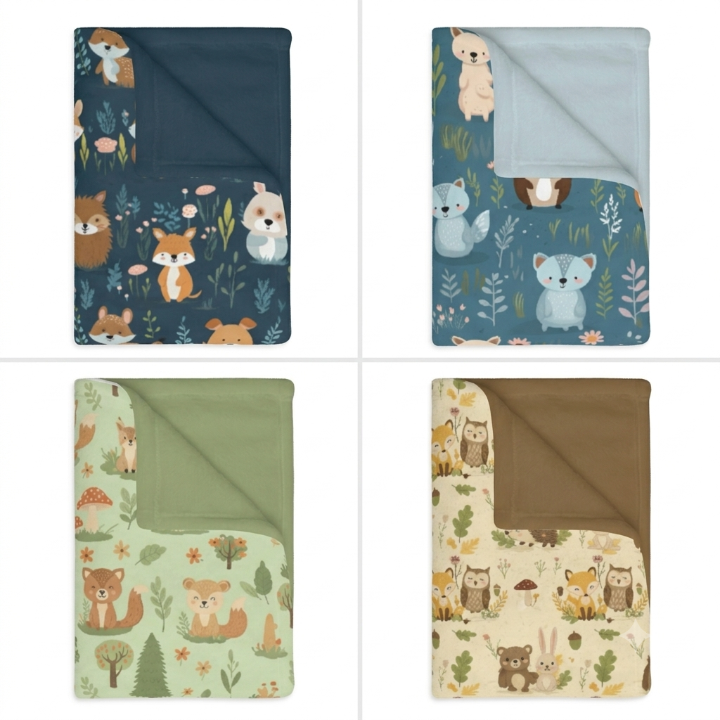 Woodland Creatures Baby Blanket collection grid