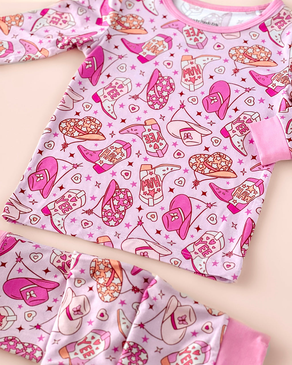 Cowgirl Bamboo Girls Two Piece Pant Pajamas Set