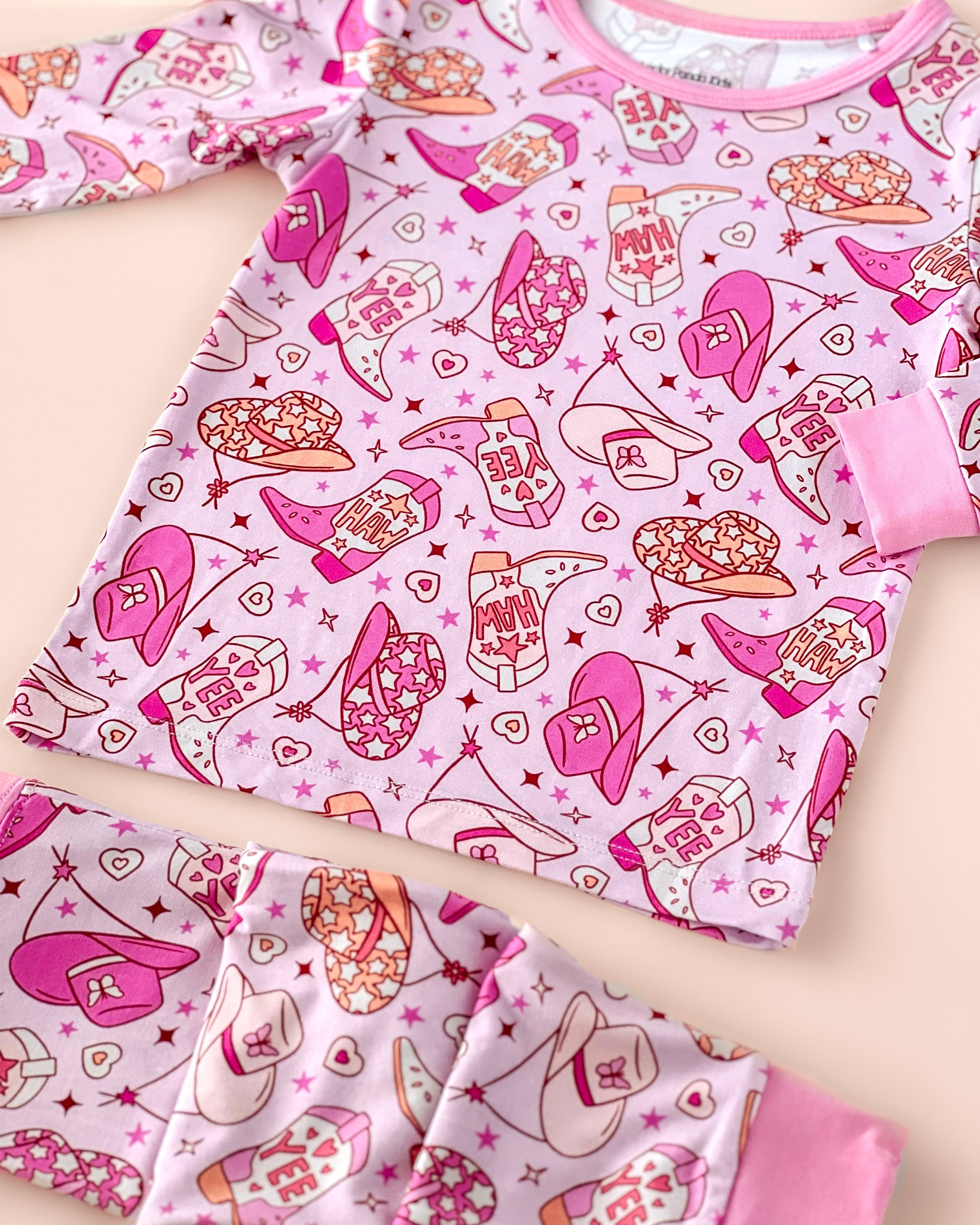 Cowgirl Bamboo Girls Two Piece Pant Pajamas Set