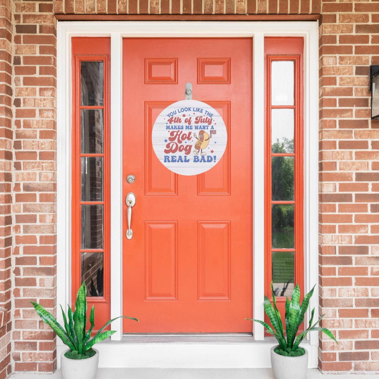 Fourth Of July Hot Dog Real Bad 10 inch Wood Sign Decor