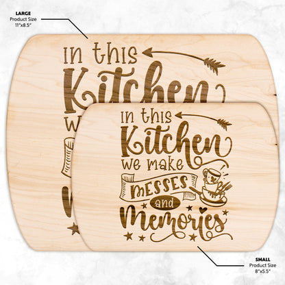 Messes and Memories Oval Maple Cutting Board 8" x 11"
