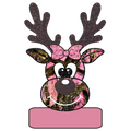 Pink Hunting Camoflauge Reindeer Youth Personalized Name PNG File - Digital Download