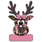 Pink Hunting Camoflauge Reindeer Youth Personalized Name PNG File - Digital Download