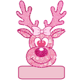 Pink Christmas Theme Pattern Reindderr Youth Personalized Name PNG File - Digital Download