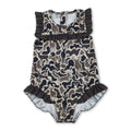 Infant and Children's Camo & Deer Ruffle Swimsuit – Boutique One‑Piece