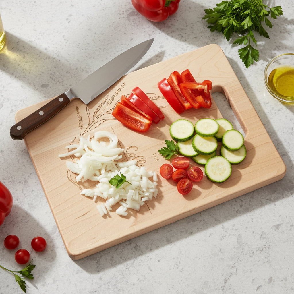 Simple Custom Family Name Maple Cutting Board 11.5" x 8.75"