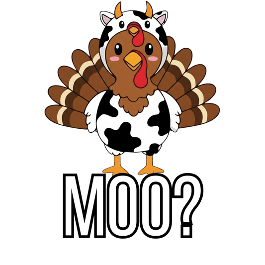 Moo Turkey in Diguse Cow Print Thanksgiving PNG File - Digital Download