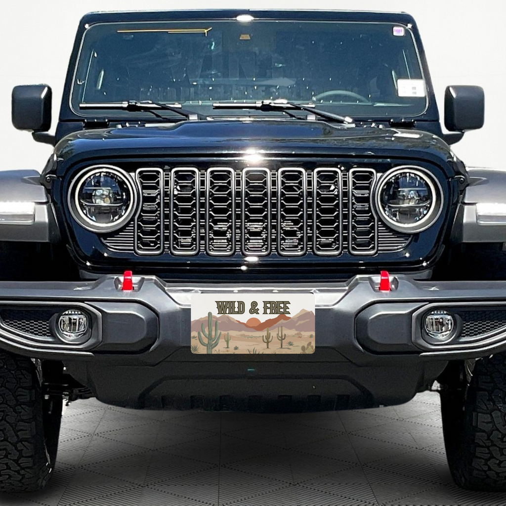 Wild & Free Western Desert Decorative License Plate
