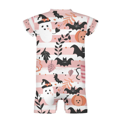 Spooky Cute Pink Halloween Short Sleeve Baby Romper