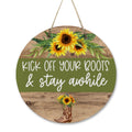 Country Charm Sunflower 'Kick Off Your Boots' Wooden Door Hanger