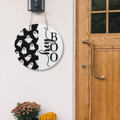 Ghostly Greetings "Hey Boo" Halloween Door Hanger
