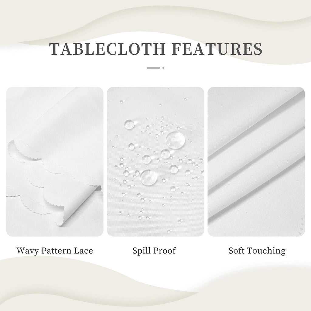 Woodland Forest Friends Round Tablecloth with Wavy Edge 60"