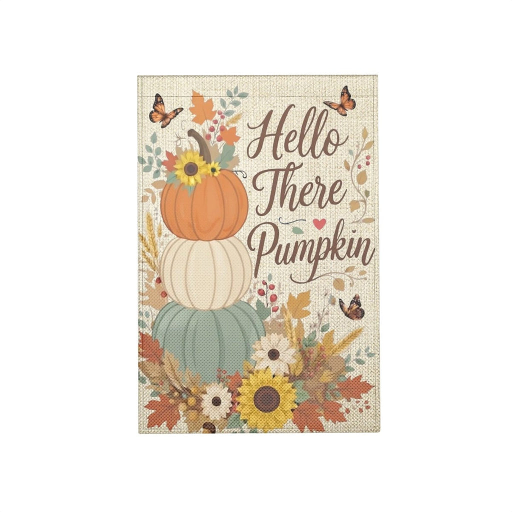 Hello Pumpkin Linen Outdoor Garden Flag Yard Decoration