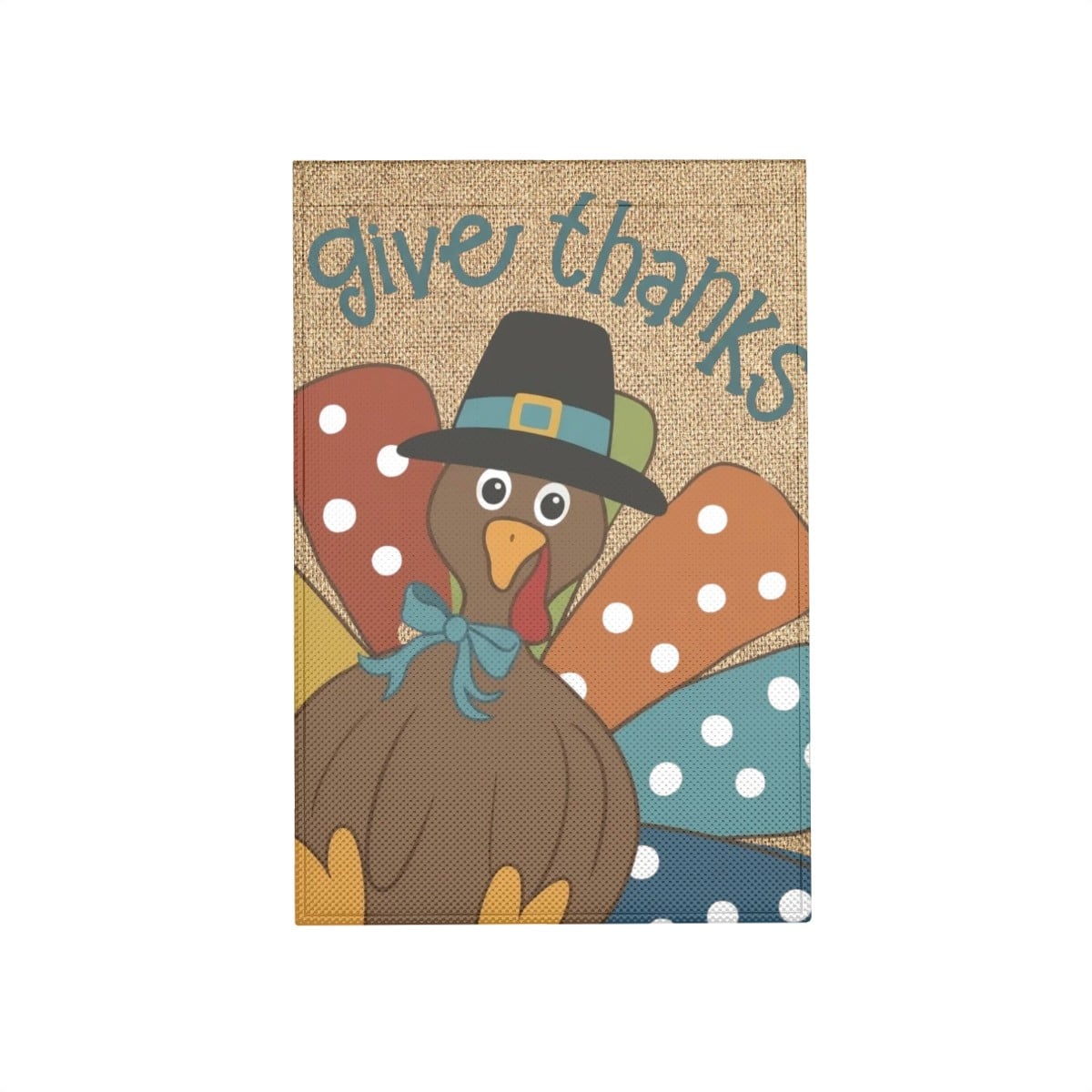 Give Thanks Turkey Thanksgiving Linen Outdoor Garden Flags Yard Decorations