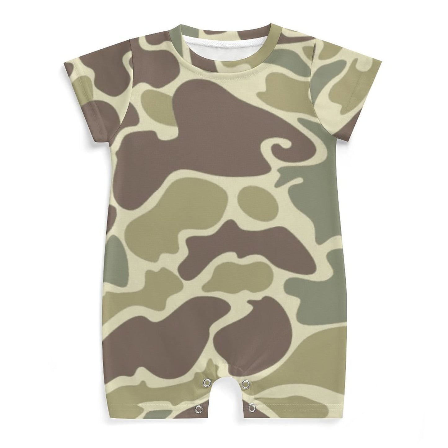 Old School Duck Camouflage Baby Short Sleeve Romper