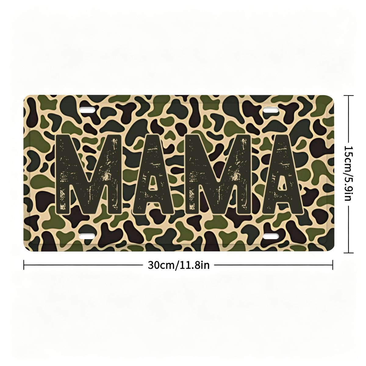Retro Hunting Vibes Old Skool Camo "MAMA" Vehicle Decor License Plate 12" × 6"