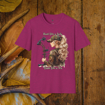 Hunt Like A Lady Female Bowhunter Graphic Softstyle T-Shirt