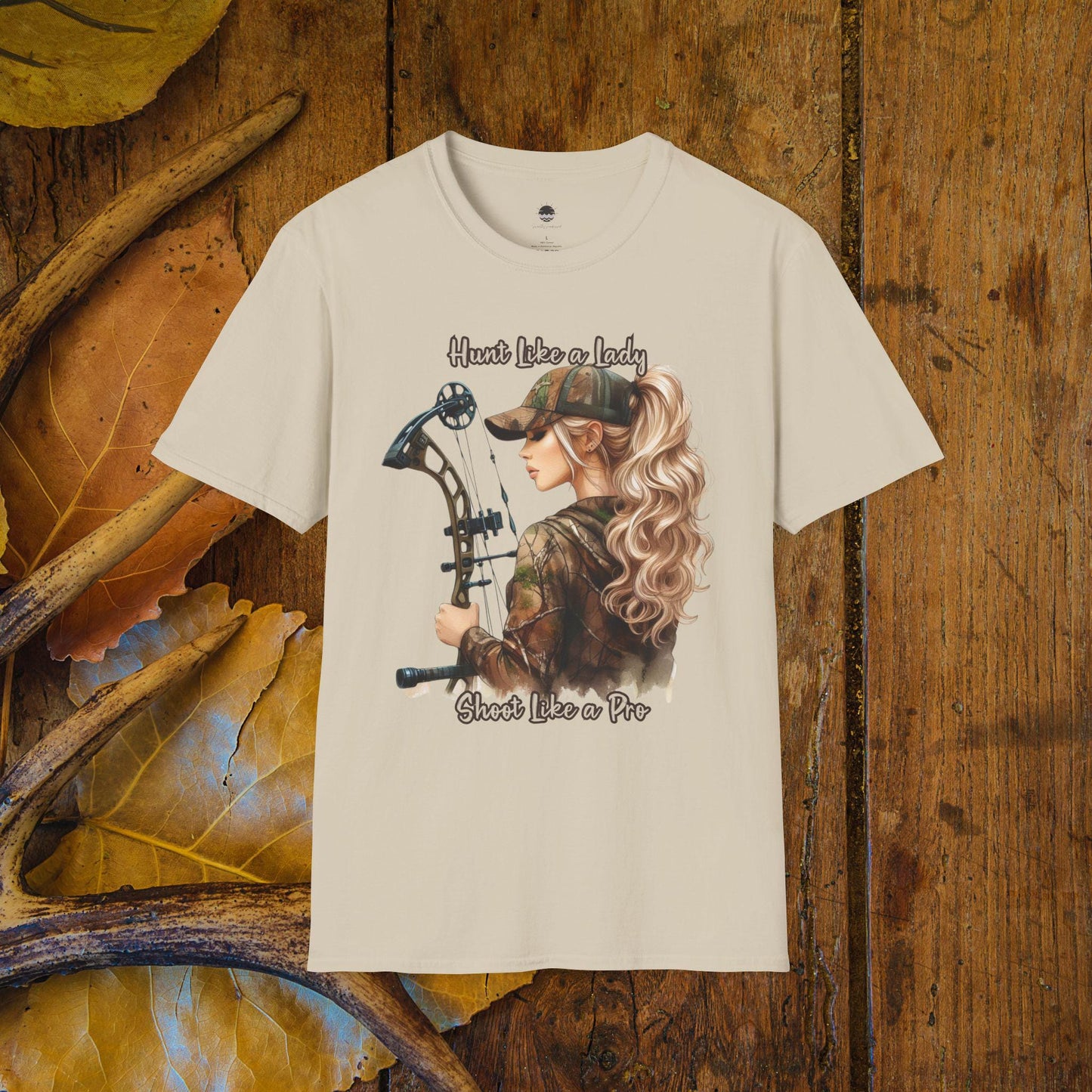 Hunt Like A Lady Female Bowhunter Graphic Softstyle T-Shirt
