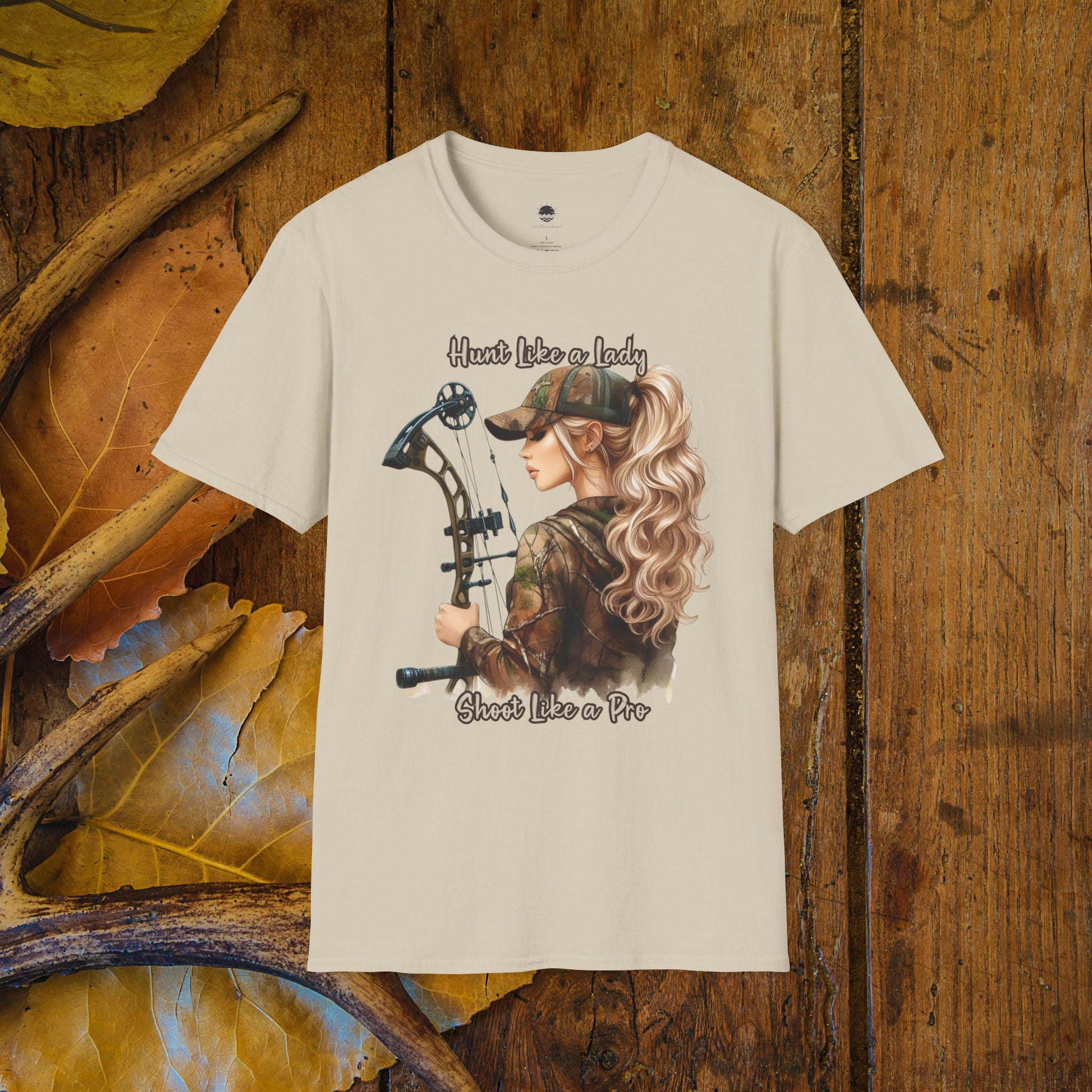 Hunt Like A Lady Female Bowhunter Graphic Softstyle T-Shirt