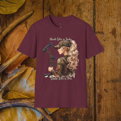 Hunt Like A Lady Female Bowhunter Graphic Softstyle T-Shirt