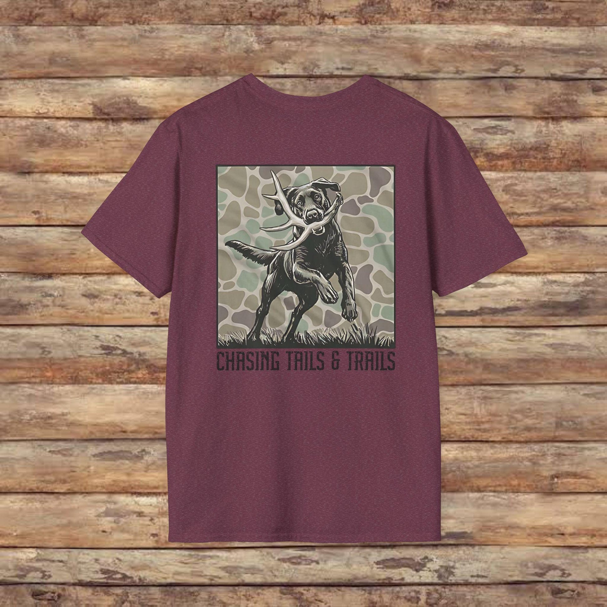 Chasing Tails & Trails Hunting Dog Softstyle Graphic T-Shirt