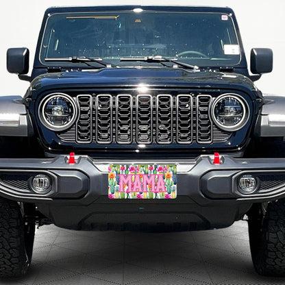 Colorful Watercolor Cactus MAMA Decorative License Plate