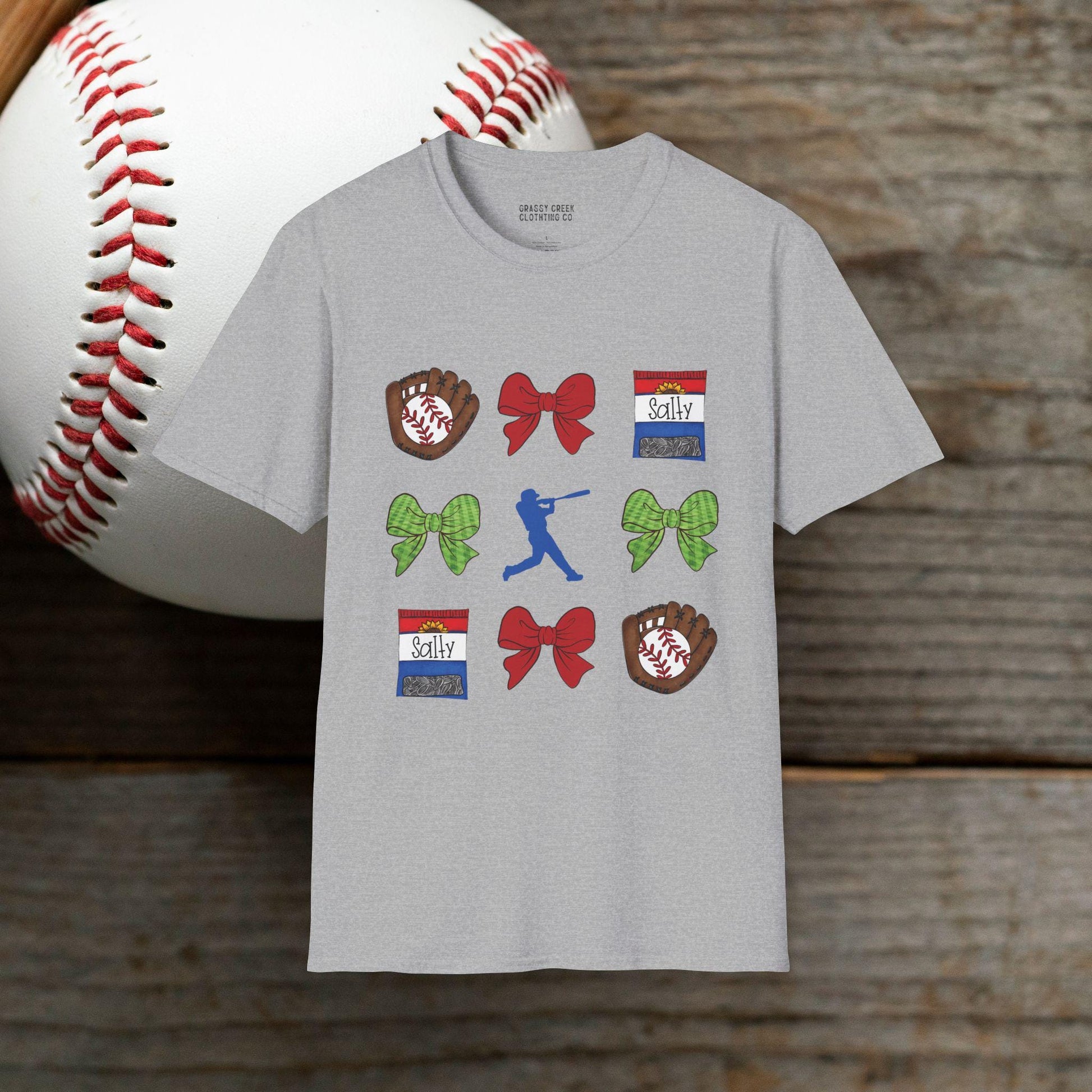 Baseball Theme Coquette Design Softstyle T-Shirt