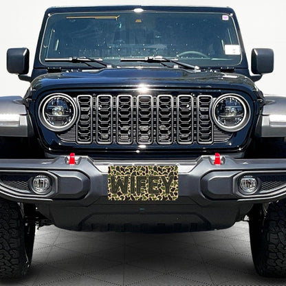Retro Hunting Vibes Old Skool Camo "WIFEY" Decorative License Plate