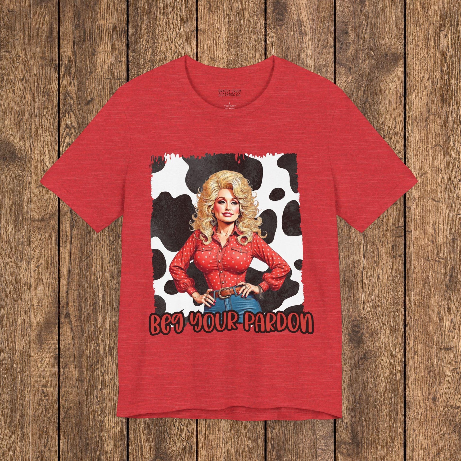 Dolly Parton Inspired Cow Print Graphic Tee Beg Your Pardon