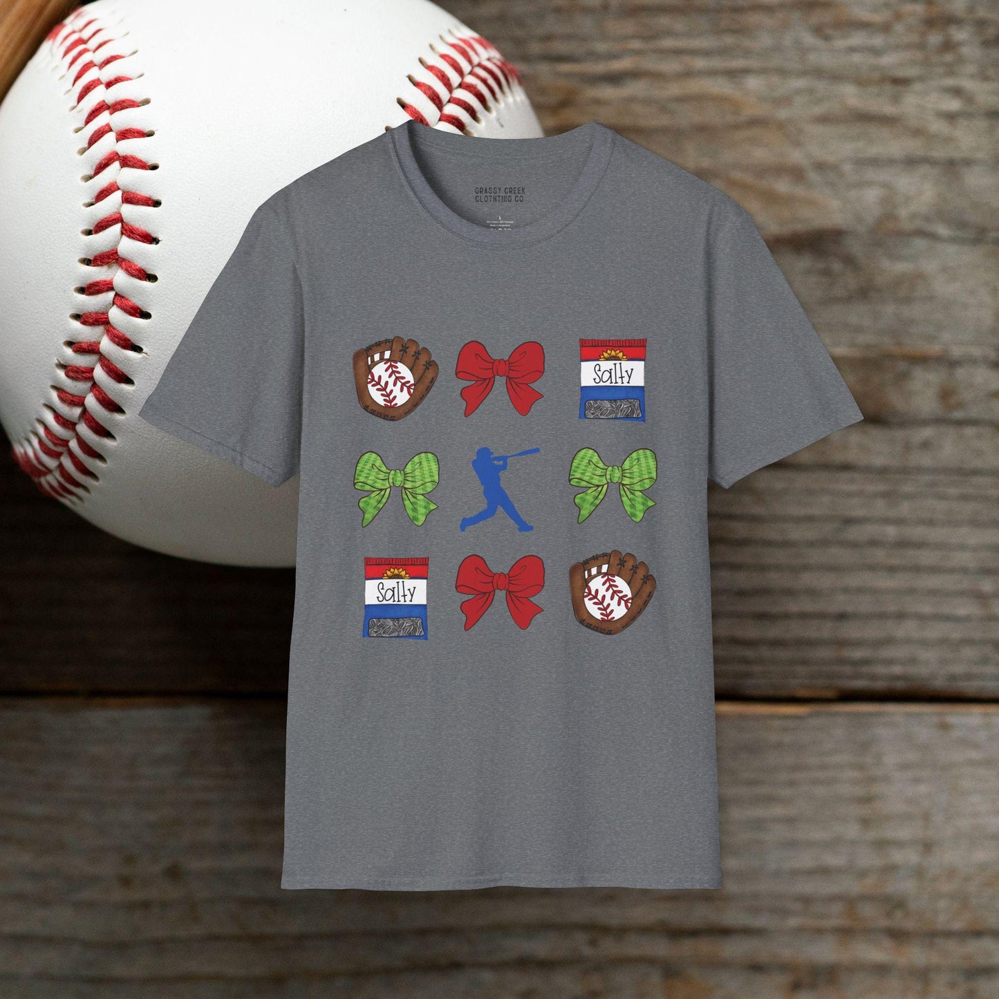 Baseball Theme Coquette Design Softstyle T-Shirt