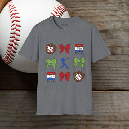 Baseball Theme Coquette Design Softstyle T-Shirt