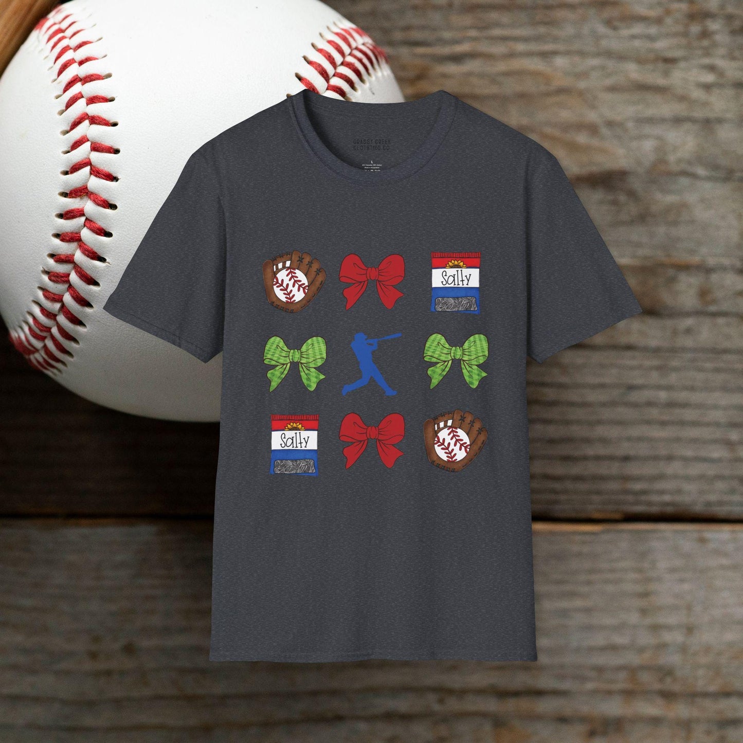 Baseball Theme Coquette Design Softstyle T-Shirt