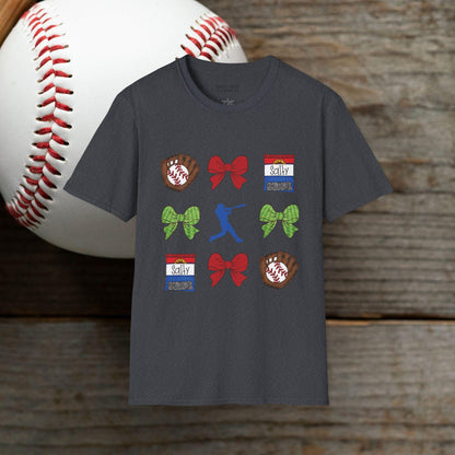 Baseball Theme Coquette Design Softstyle T-Shirt
