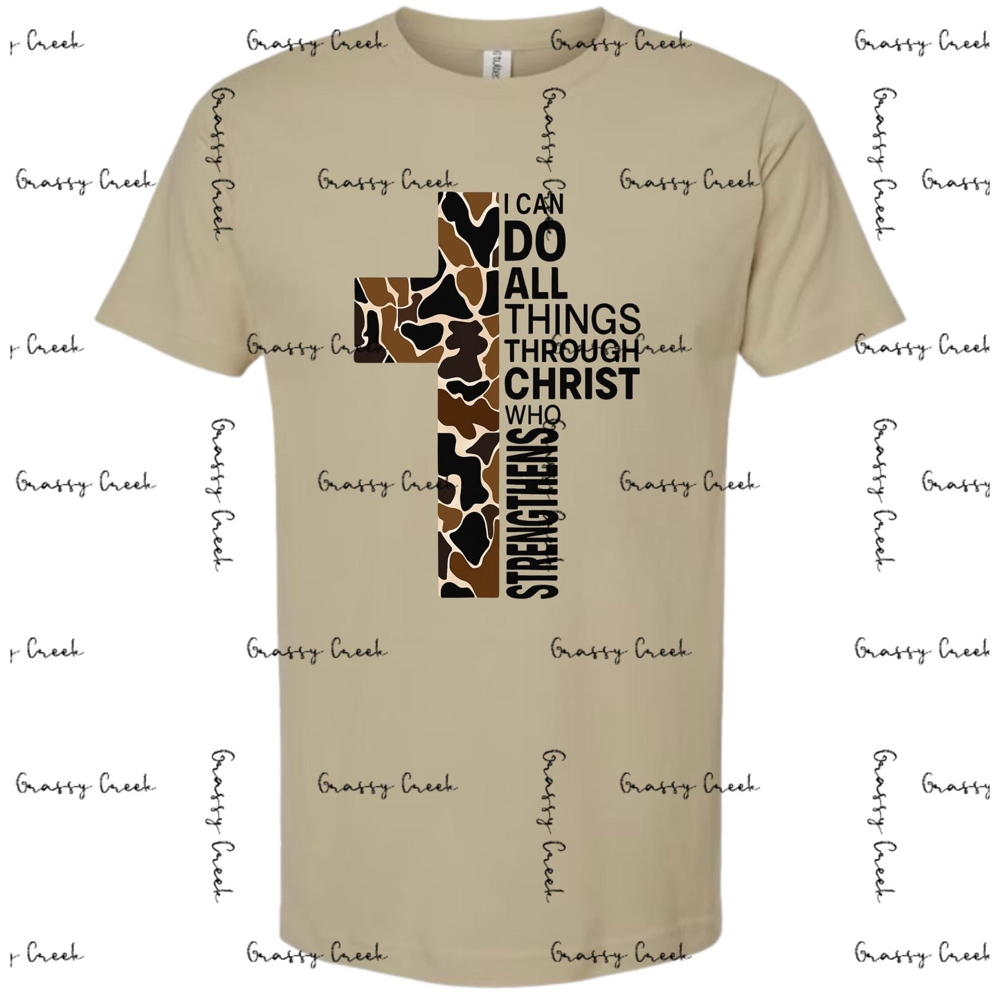 Faith & Camo Tee – Philippians 4:13 Hunting Cross "I Can Do All Things Through Christ Who Strengthens Me File" PNG - Digital Download